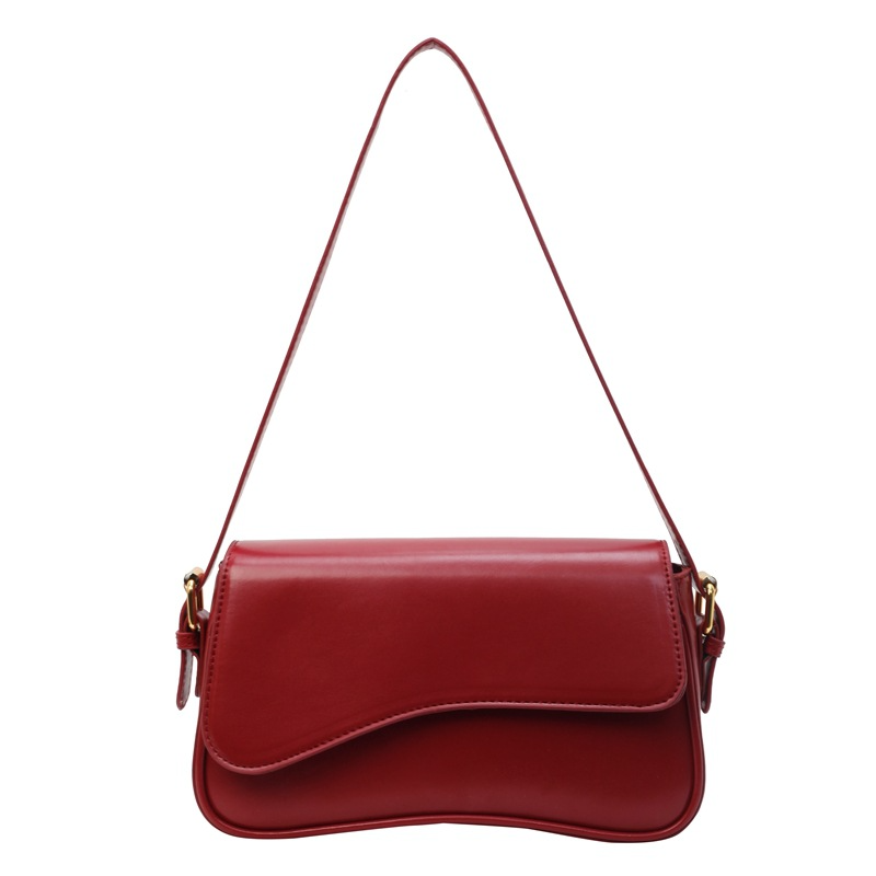 Umhängetasche für Damen ⎜ Schlichte Kunstledertasche mit Magnetverschluss und verstellbarem Riemen