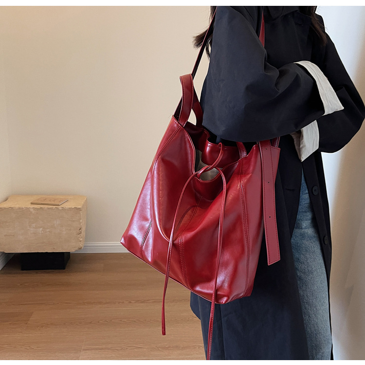 Shopper Tasche für Damen ⎜ Große Tragetasche mit Kordelzug für Büro, Stadt und Alltag