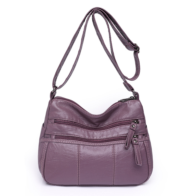 Umhängetasche für Damen ⎜ Weiche Schultertasche aus Lederoptik mit Reißverschlüssen und viel Stauraum für den Alltag
