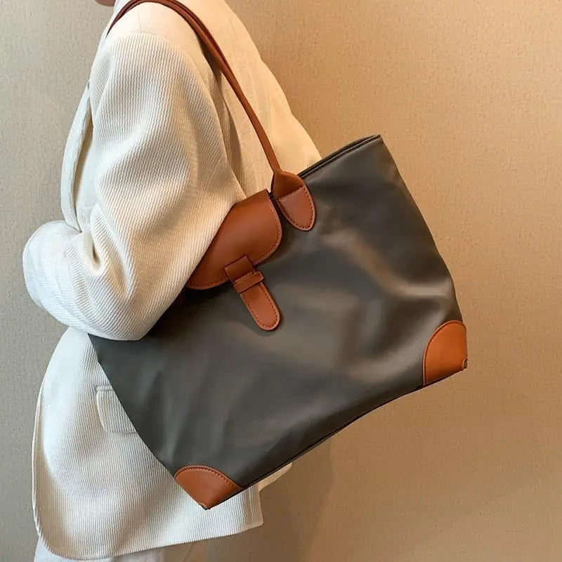 Shopper-Tasche für Damen ⎜ Elegante Tragetasche mit Kontrastdetails und großem Stauraum für Arbeit und Alltag