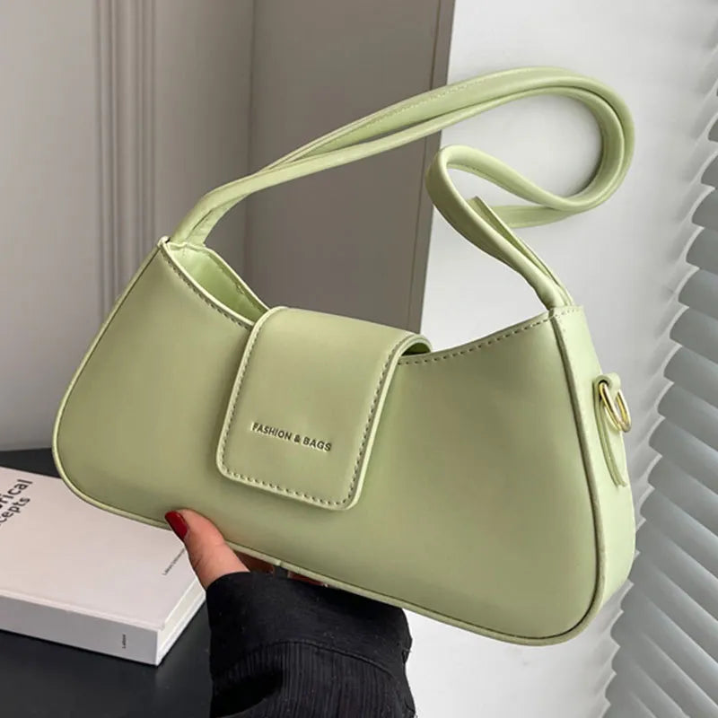 Schultertasche für Damen ⎜ Elegante Baguette-Bag im schlichten Design für Alltag und Freizeit