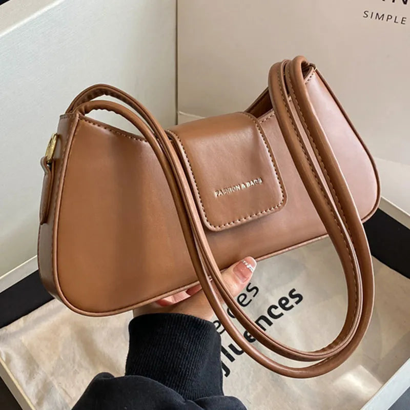 Schultertasche für Damen ⎜ Elegante Baguette-Bag im schlichten Design für Alltag und Freizeit