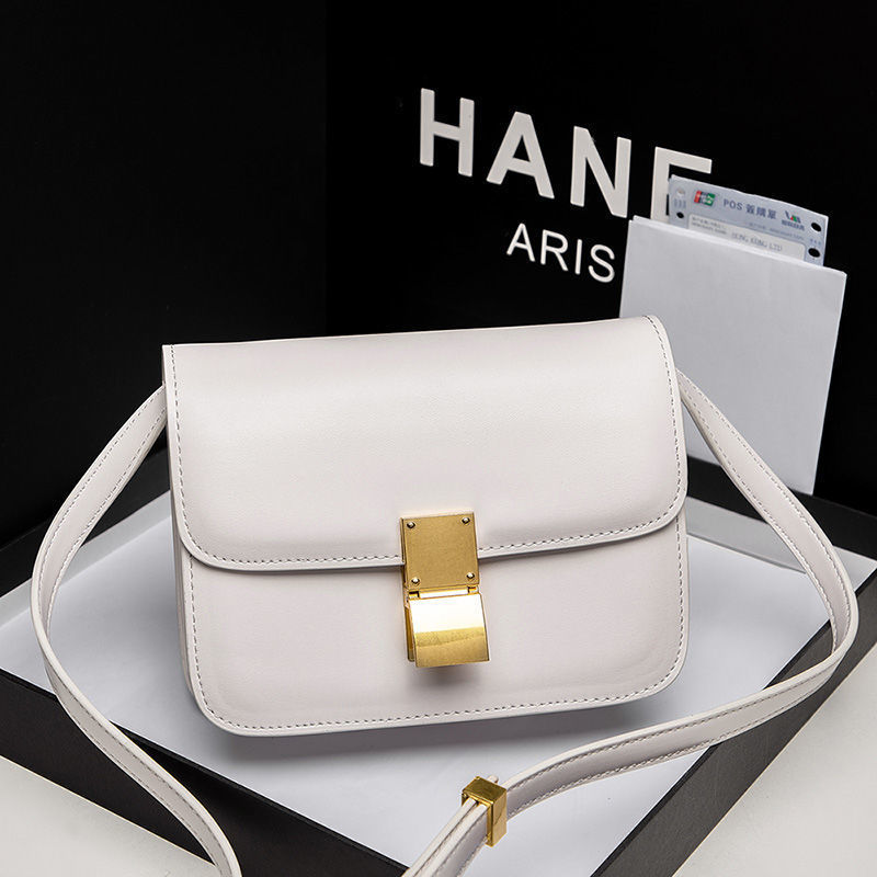 Retro Umhängetasche für Damen ⎜ Elegantes Design aus Leder mit goldener Schnalle und verstellbarem Träger