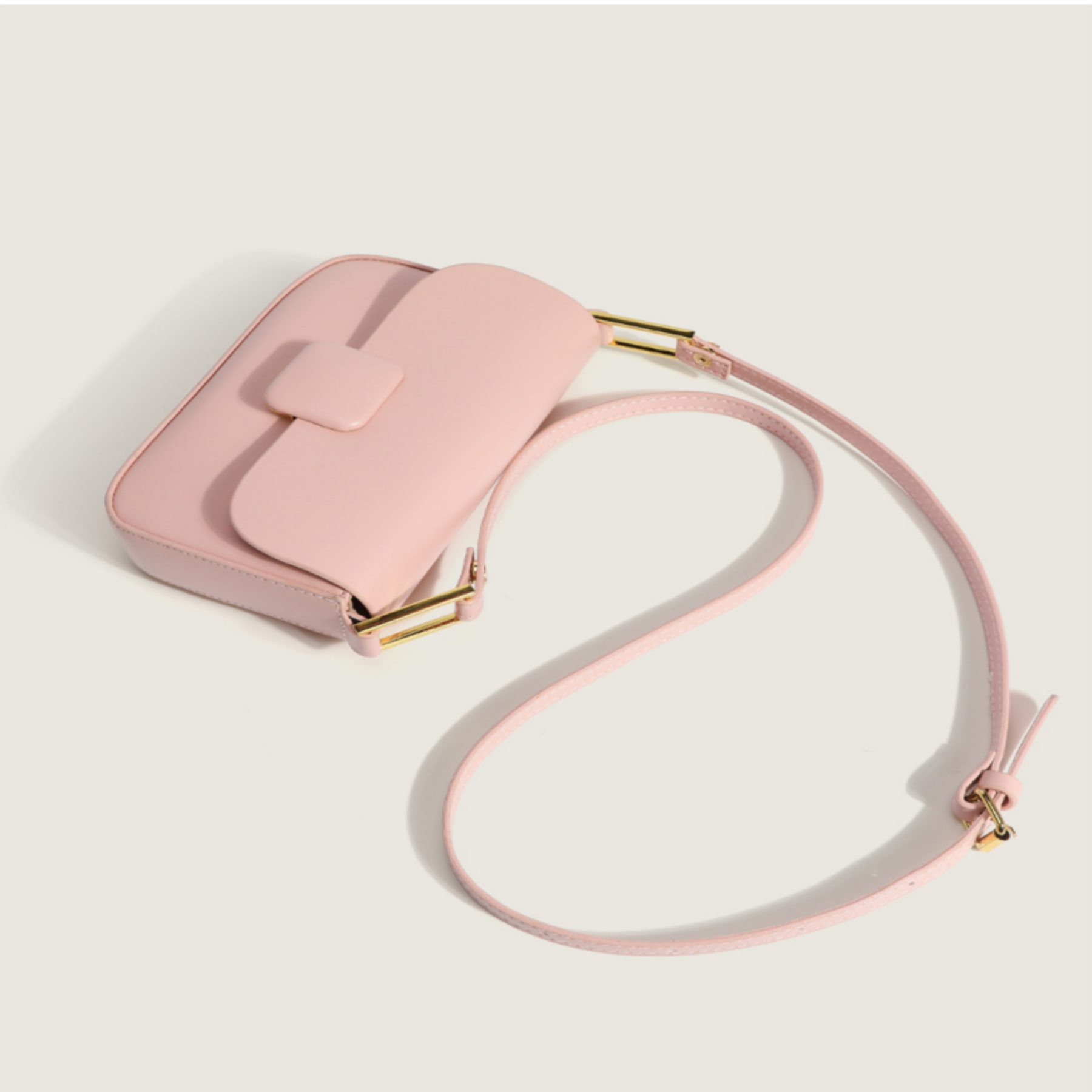 Kleine Umhängetasche für Damen ⎜ Schlichtes Design mit abnehmbarem Träger und edlem Verschluss