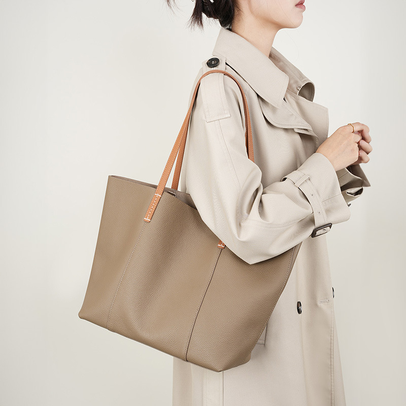 Shopper Tasche für Damen ⎜ Hochwertige Tragetasche aus Lederoptik mit langen Henkeln für Alltag und Büro