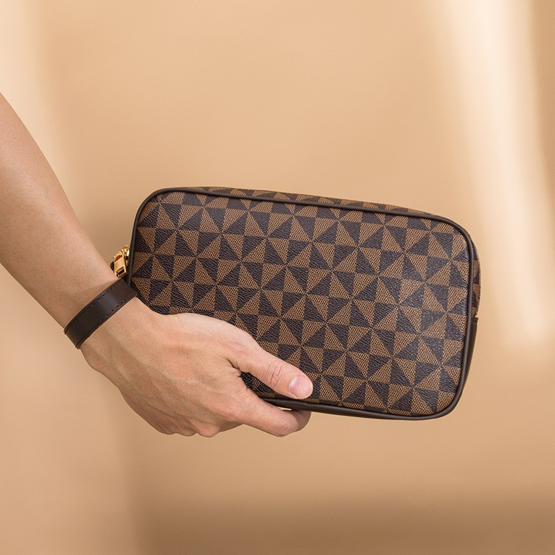 Herren Clutch Tasche mit Handschlaufe ⎜ Stilvolle Begleiter mit Musterdesign und Reißverschlussfach