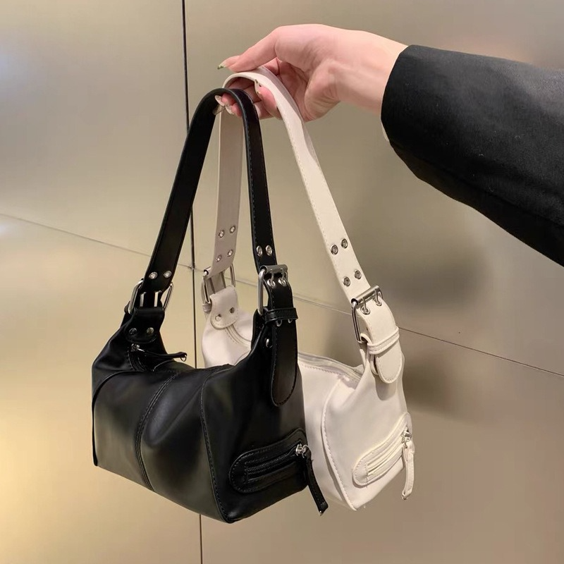 Modische Umhängetasche für Damen ⎜ Retro Tasche mit Reißverschlüssen und Verstellbarem Trageriemen