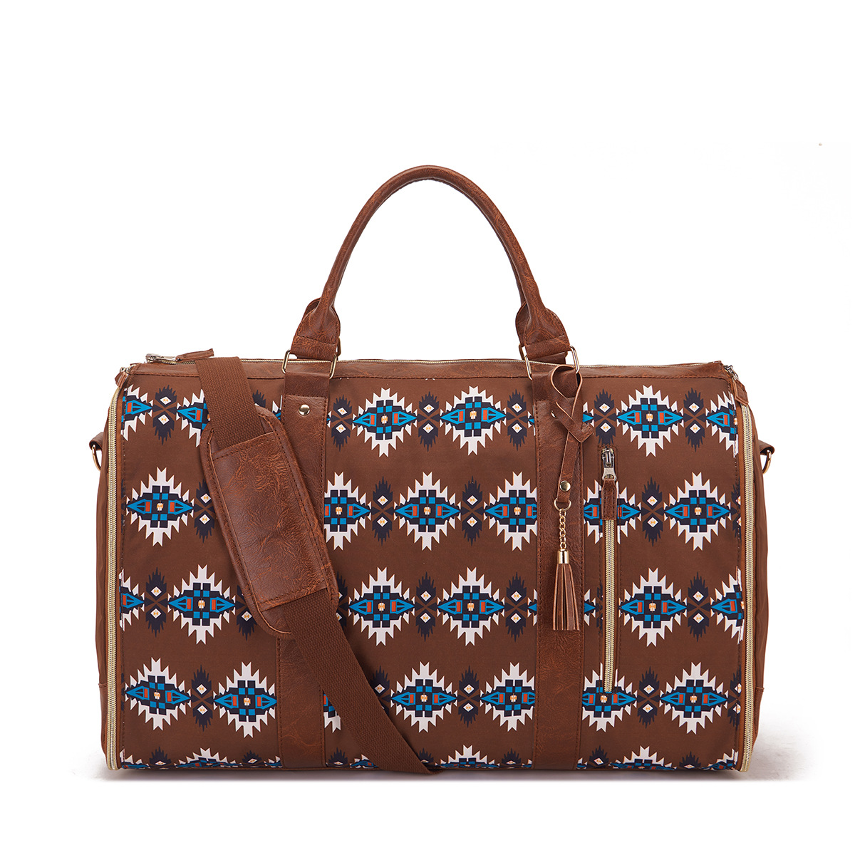 Reisetasche für Damen und Herren ⎜ Geräumige Weekender-Tasche mit Ethno-Muster und Schultergurt für Kurztrips