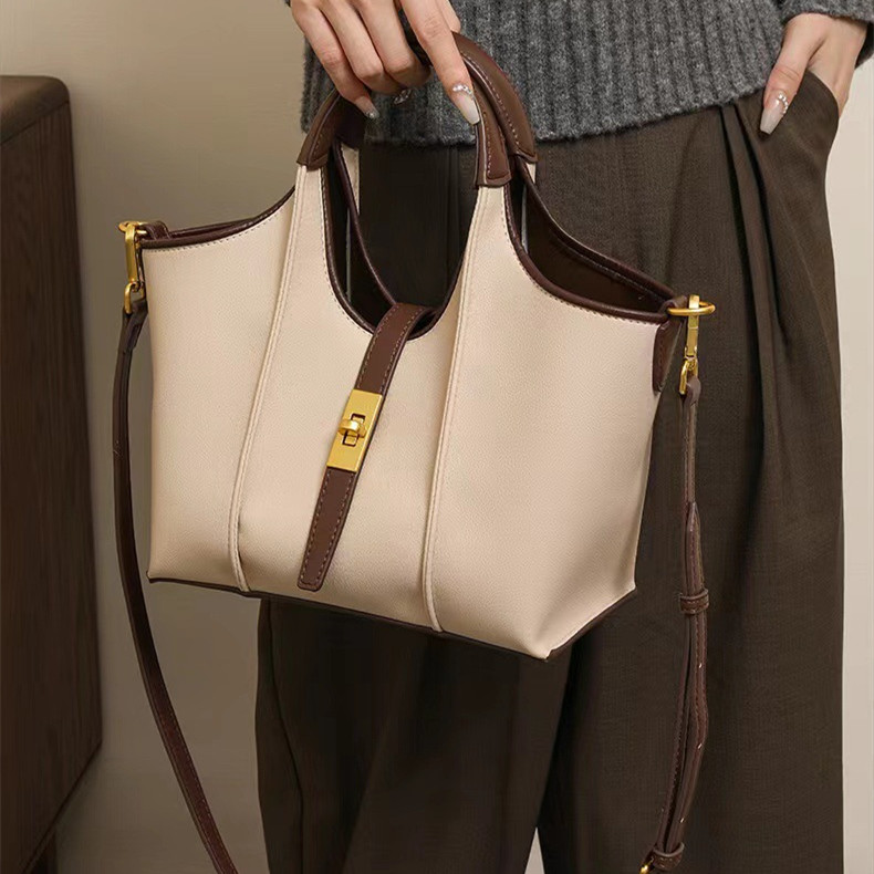 Handtasche aus Kunstleder für Damen ⎜ Stilvolle Tragetasche mit Schulterriemen für Alltag und Büro