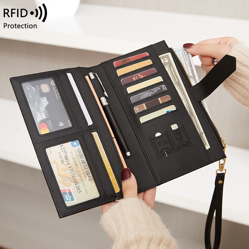 Reisepasshülle mit RFID-Schutz für Damen ⎜ Multifunktionale Geldbörse mit Platz für Karten, Ausweis und Geld