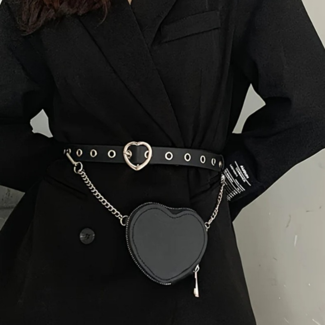 Herzgürteltasche für Damen ⎜ Abnehmbare Mini-Tasche mit Kette für unterwegs