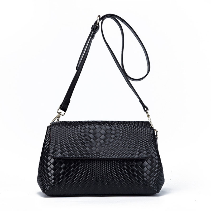 Woven Crossbody Bag für Damen ⎜ Stilvolle Schultertasche aus echtem Leder im trendigen Design