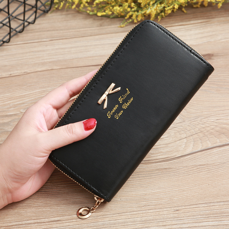 Damen Geldbörse ⎜ Elegante Zwei-Schichten Brieftasche mit Schleifen-Design und Reißverschluss