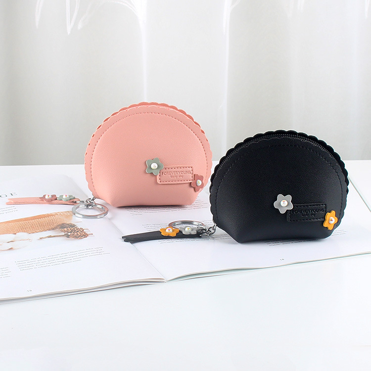 Damen Münzbörse mit Schlüsselring ⎜ Kompakte Tasche mit Reißverschluss und wasserabweisendem Design