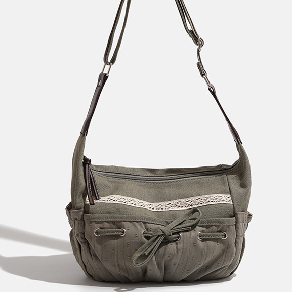Retro Schultertasche für Damen ⎜ Lässige Umhängetasche mit großem Stauraum für Alltag und Freizeit