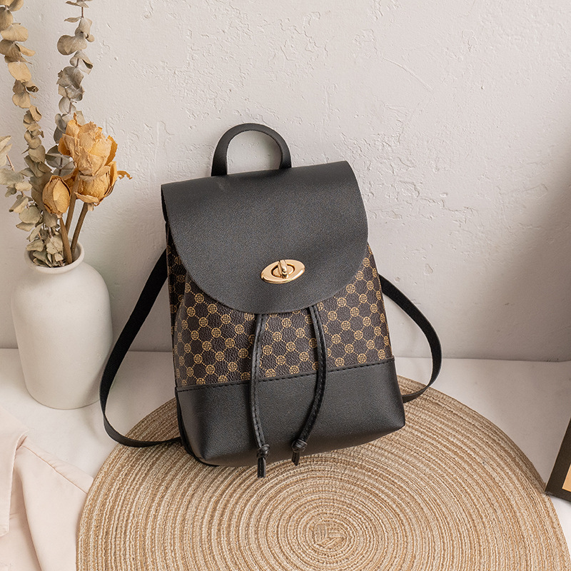 Damen Rucksack ⎜ Moderner Retro-Stil mit praktischem Kordelzug und elegantem Verschluss