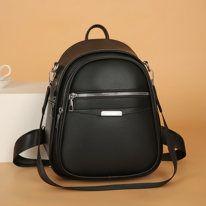 Damen Rucksack ⎜ Stylisher Leder-Rucksack mit praktischen Fächern für den Alltag und Reisen