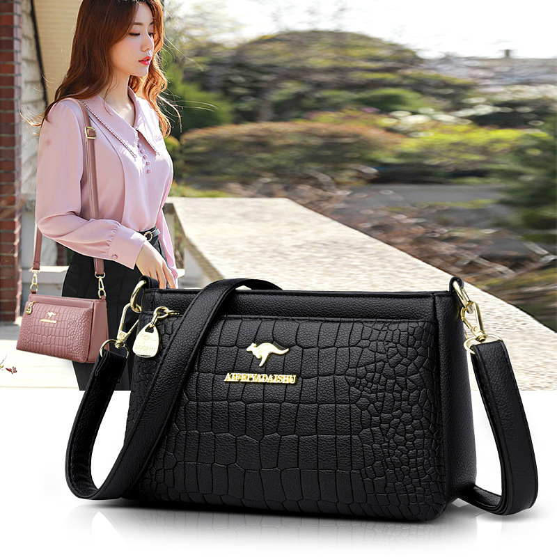 Elegante Crossbody-Tasche für Damen ⎜ Hochwertige Schultertasche im zeitlosen Krokodilmuster