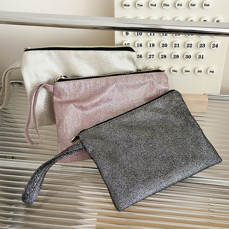 Glitzer Clutch Tasche ⎜ Wasserabweisend mit Reißverschluss für Make-up oder Stifte