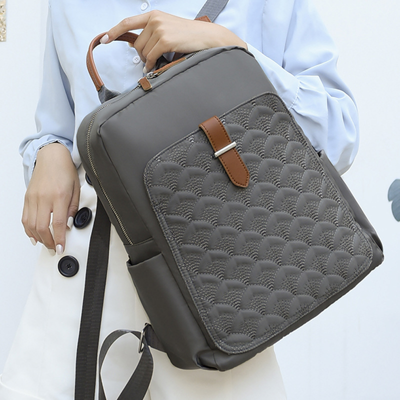 Damen Rucksack mit Fischmuster ⎜ Modischer Tagesrucksack mit großer Kapazität und Seitentaschen für Alltag und Büro