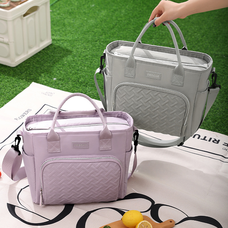 Isoliertasche für unterwegs ⎜ Modische Kühltasche mit Tragegriff und Thermofach für Schule, Arbeit und Freizeit