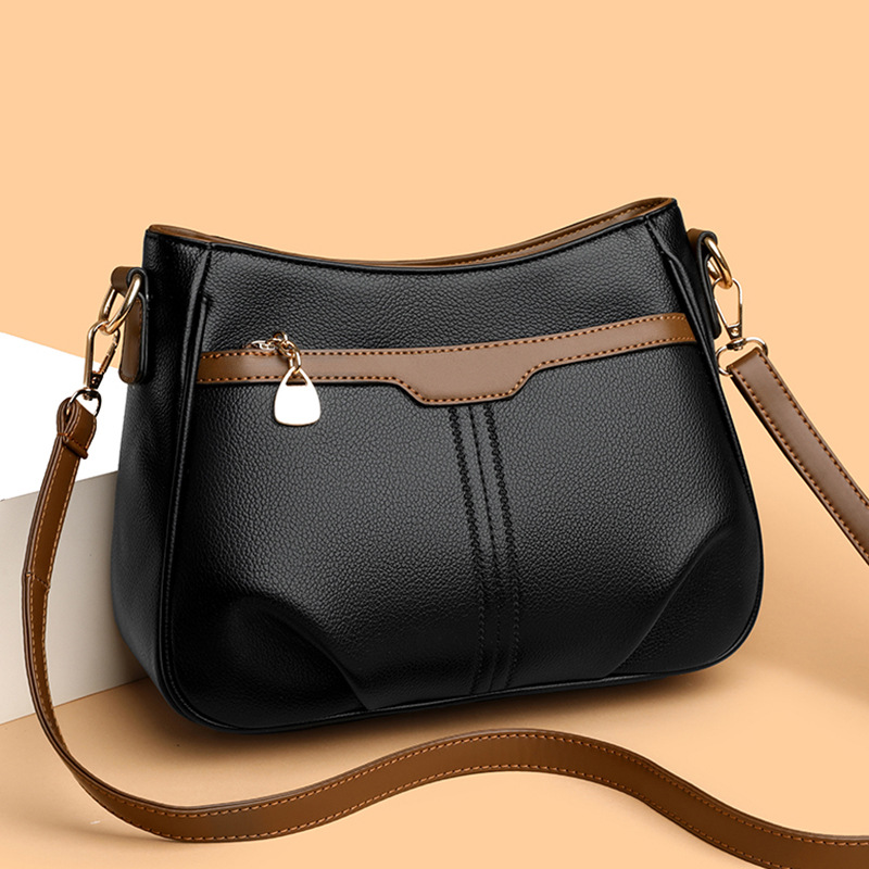 Umhängetasche für Damen ⎜ Elegante Schultertasche aus Kunstleder mit Reißverschlussfach und verstellbarem Riemen