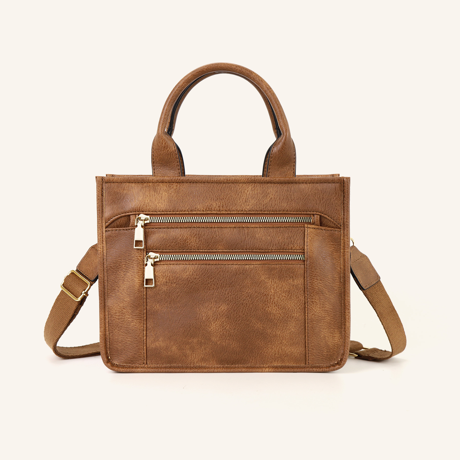 Tote Bag mit Schulterriemen ⎜ Robuste Tragetasche aus Leder für Reisen, Arbeit und Alltag