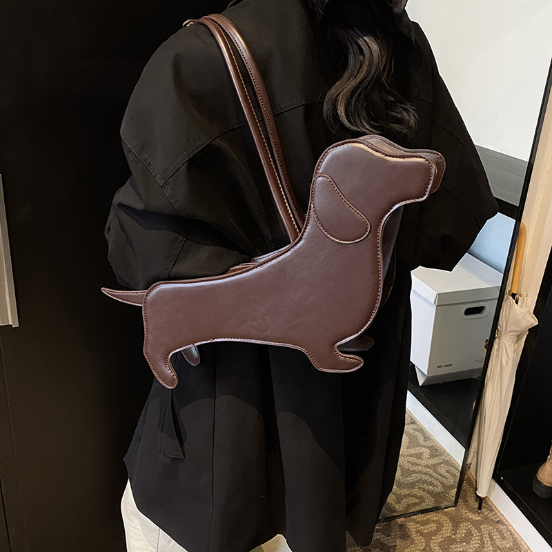 Schultertasche für Damen ⎜ Kreative Umhängetasche in Hundeform für auffällige Styles und Alltag mit Humor