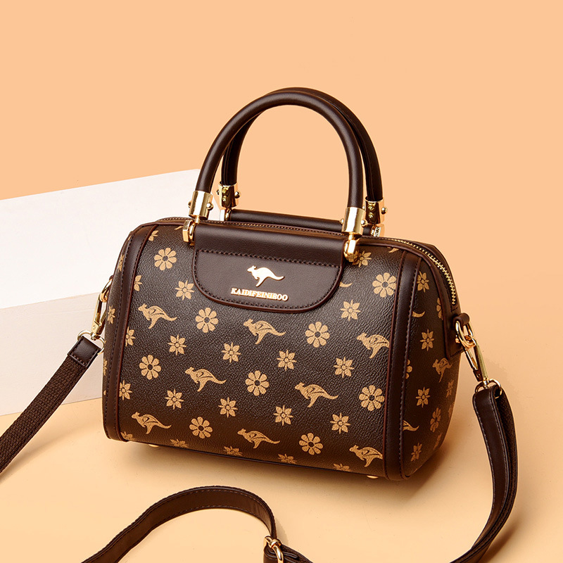 Handtasche für Damen ⎜ Modische Schultertasche mit Printmuster und Tragegriffen für Alltag und Ausgehen