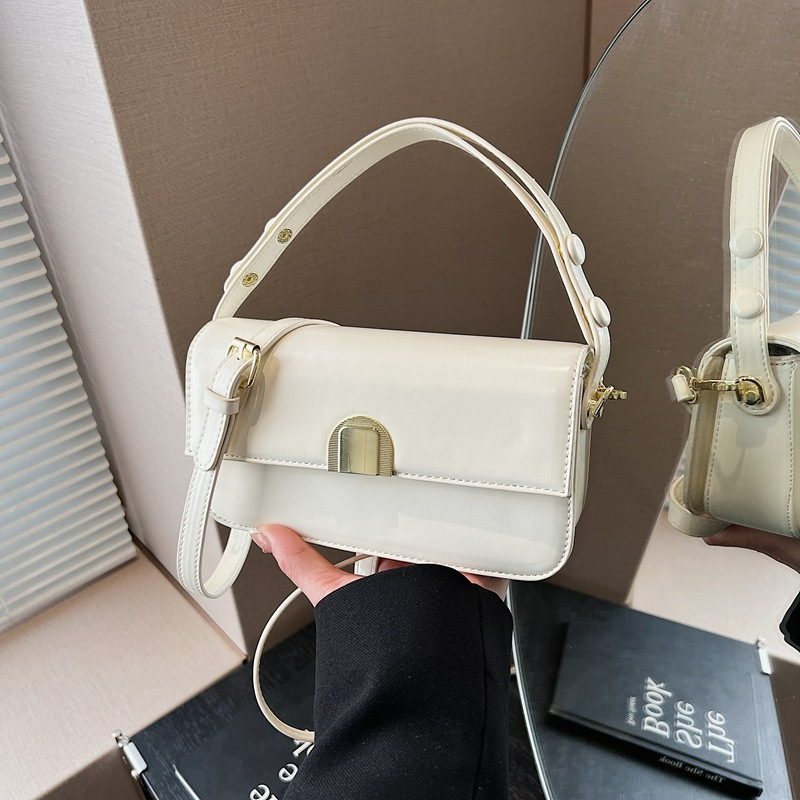 Schultertasche im Retro Design ⎜ Kompakte Umhängetasche für Damen mit Verstellbarem Riemen und Schnalle