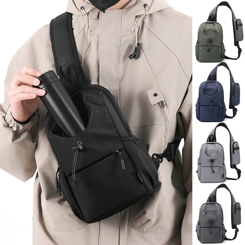 Crossbody Umhängetasche für Herren ⎜ Multifunktionale Brusttasche aus Oxford-Stoff mit wasserdichtem Design