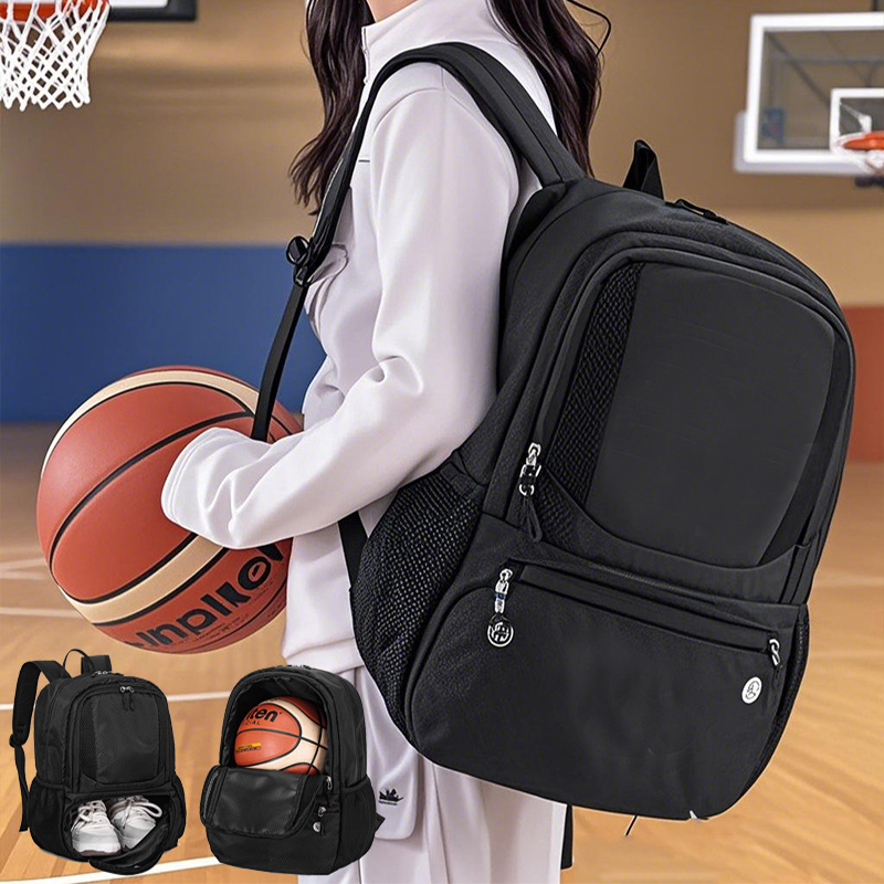 Sportlicher Rucksack für Damen ⎜ Großer Trainingsrucksack mit Netzfächern für Schule, Fußball oder Basketball