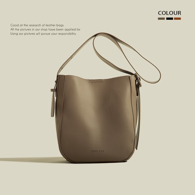 Umhängetasche mit Eimerform ⎜ Schlichte Schultertasche für Damen mit Großem Innenfach und Modernem Design