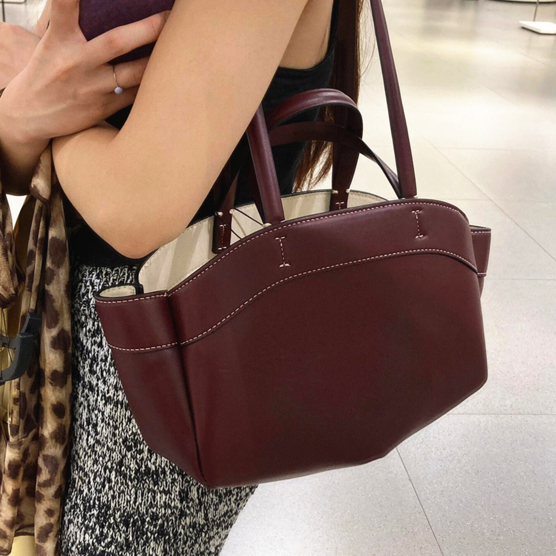 Shopper Tasche für Damen ⎜ Große Tragetasche mit Doppelhenkeln für Arbeit, Alltag und Einkauf