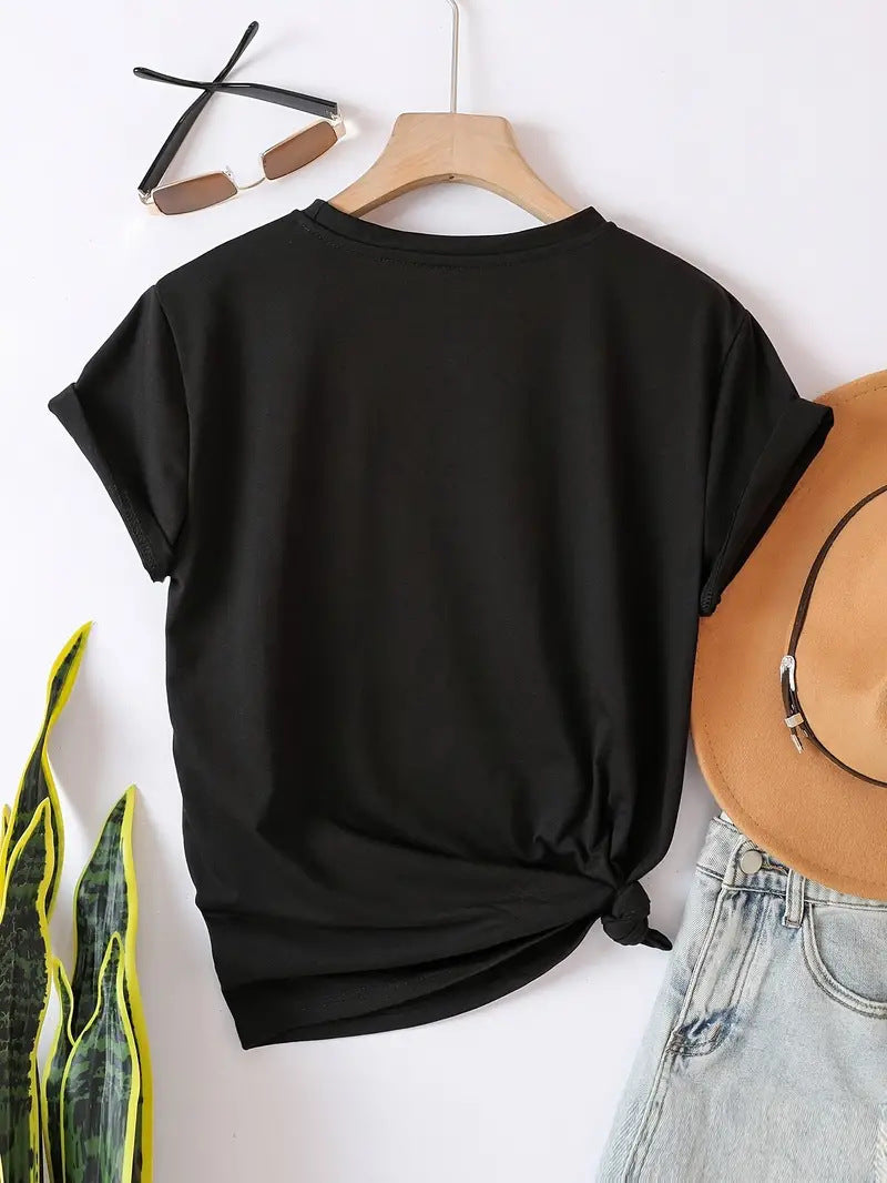 Jodie - Schlichtes, Schlichtes T-shirt Mit Rundhalsausschnitt