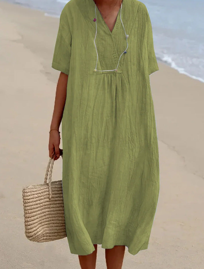 Maya's - Gemütliches Baumwoll-Leinen-Kleid