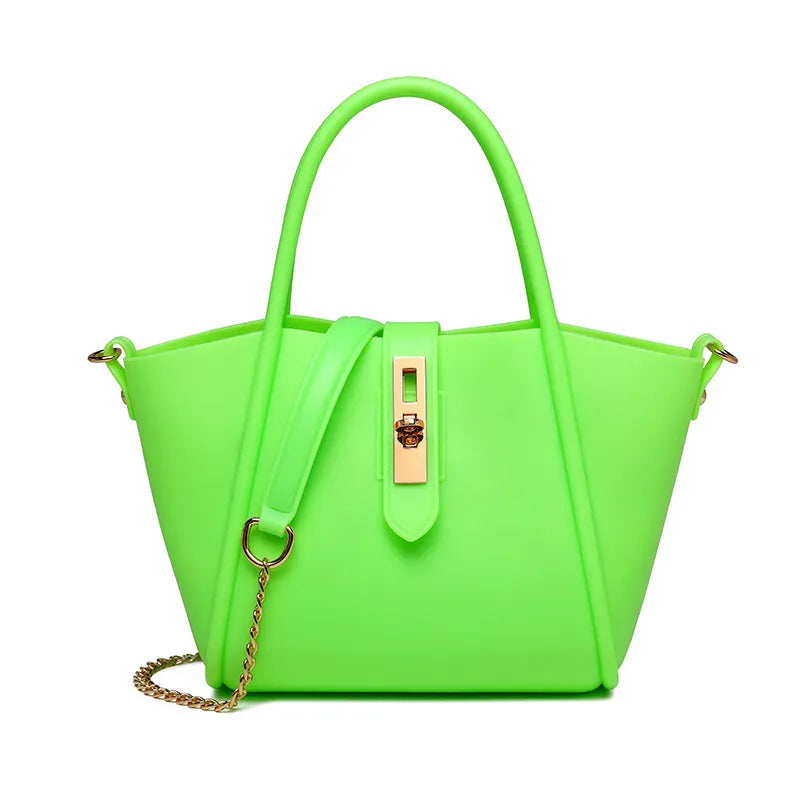 Handtasche für Damen aus Kunstleder ⎜ Modischer Begleiter mit Drehverschluss für Alltag, Shopping und Freizeit