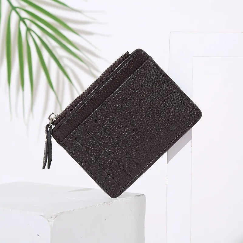 Kartenetui mit Reißverschluss für Damen ⎜ Kompakte Brieftasche mit Fächern für Karten und Münzen