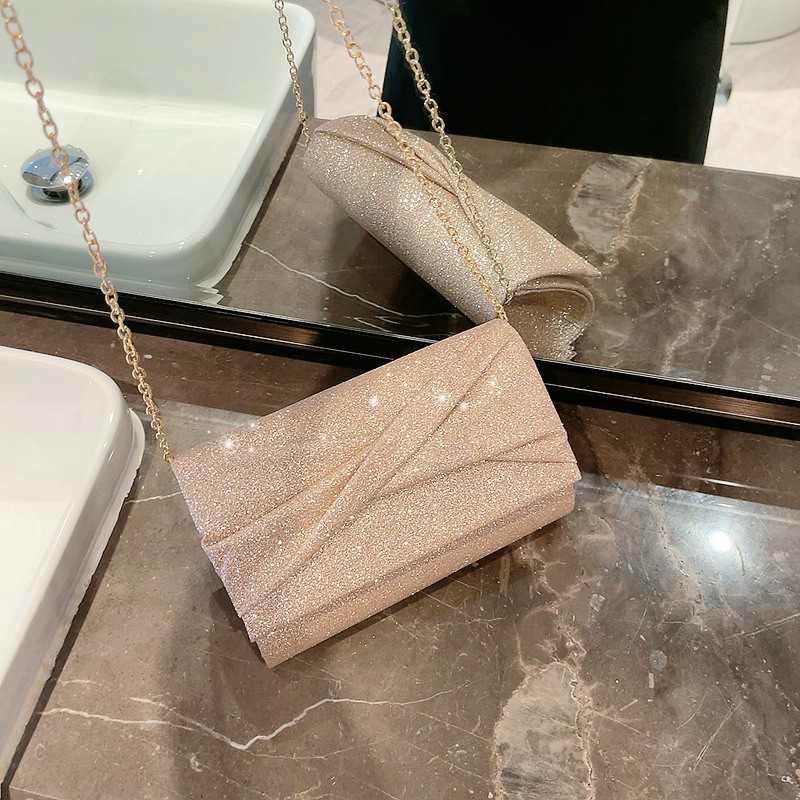 Glitzernde Clutch für Damen ⎜ Elegantes Umschlag-Design in Gold für besondere Anlässe