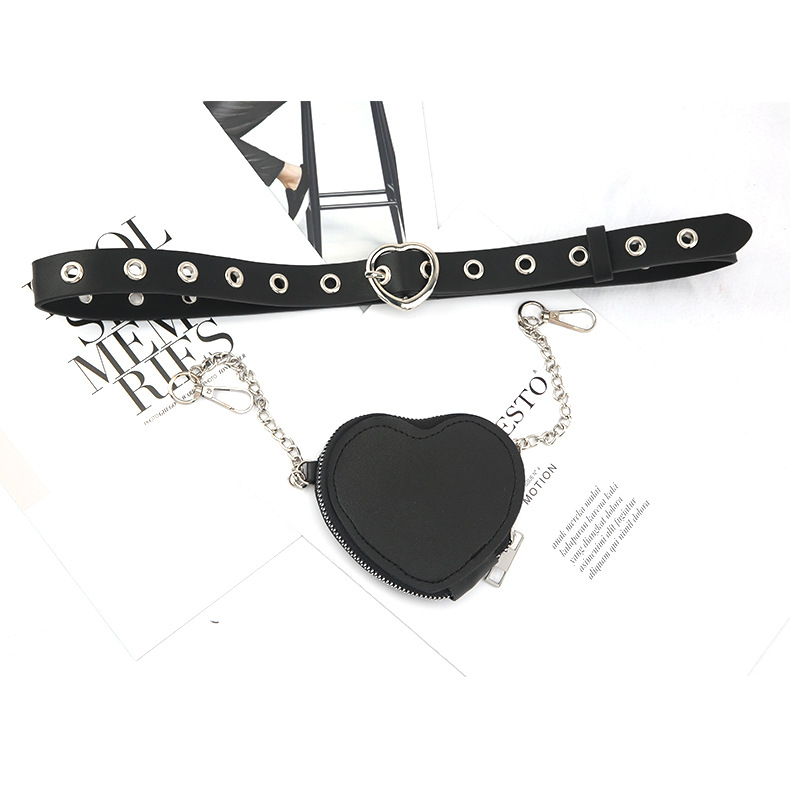 Herzgürteltasche für Damen ⎜ Abnehmbare Mini-Tasche mit Kette für unterwegs