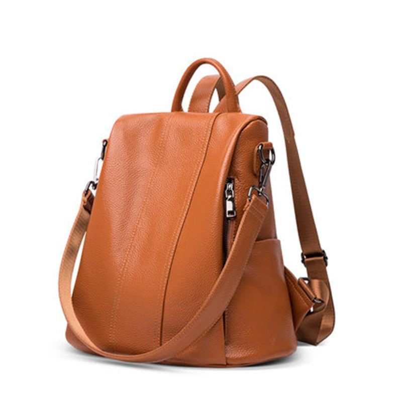 Rucksack für Damen ⎜ Modischer Leder-Rucksack mit Umhängefunktion für Alltag, Reisen und Freizeit