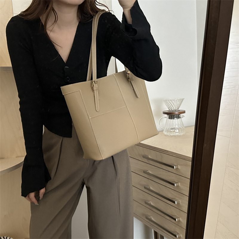 Tote Bag für Damen ⎜ Schlichte Tragetasche mit großem Fassungsvermögen für Büro, Einkauf und Alltag