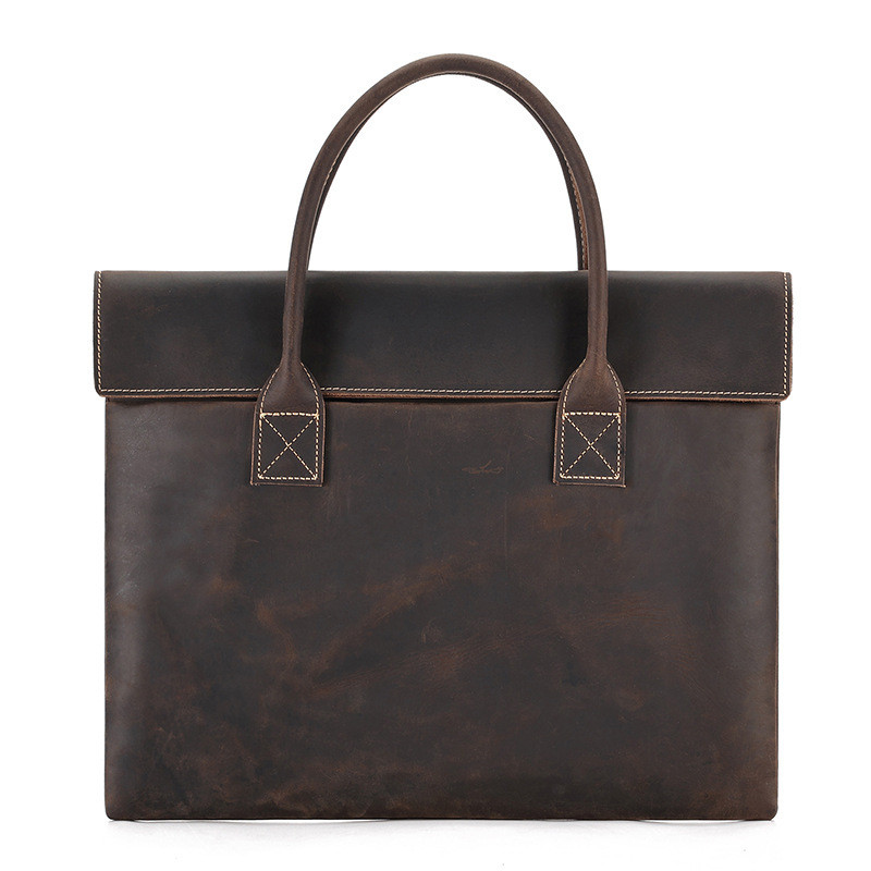 Leder Umhängetasche für Herren ⎜ Elegante Aktentasche mit robusten Griffen und klassischem Design