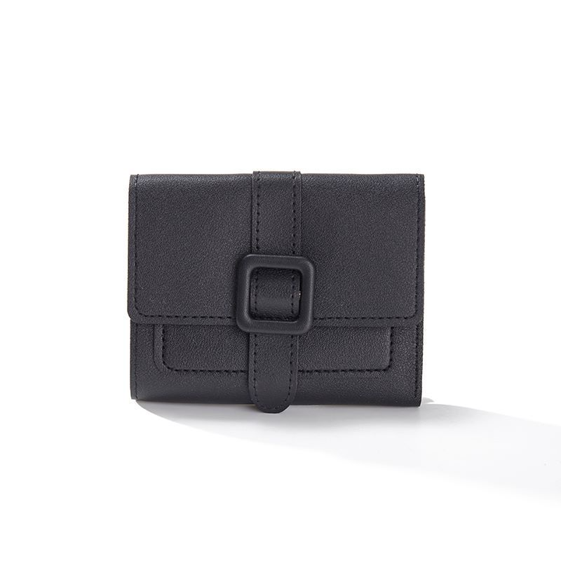 Damen Geldbörse mit Schnallenverschluss ⎜ Kompakte Brieftasche mit mehreren Kartenfächern und modernem Design