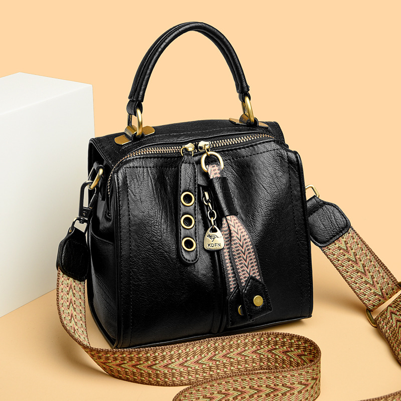 Umhängetasche für Damen ⎜ Kompakte Schultertasche mit mehreren Fächern und breitem Riemen für Alltag und Reisen