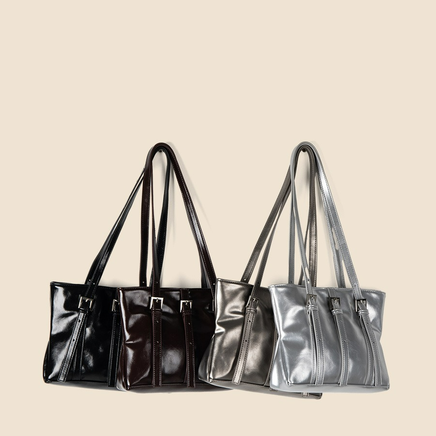 Shopper Tasche für Damen ⎜ Glänzende Schultertasche im modischen Design für Büro, Alltag und Freizeit