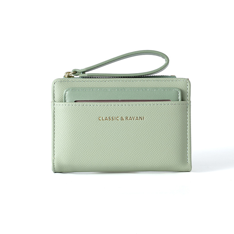 Damen Geldbörse in Uni-Farben ⎜ Elegante Mini-Brieftasche mit Kartenfächern und Handschlaufe für unterwegs