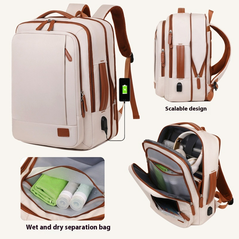 Laptop Rucksack für Damen ⎜ Multifunktionale Alltagstasche mit USB-Anschluss und großem Stauraum
