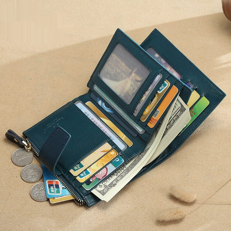 RFID Geldbörse für Damen ⎜ Multifunktionale Brieftasche mit Reißverschluss und Diebstahlschutz