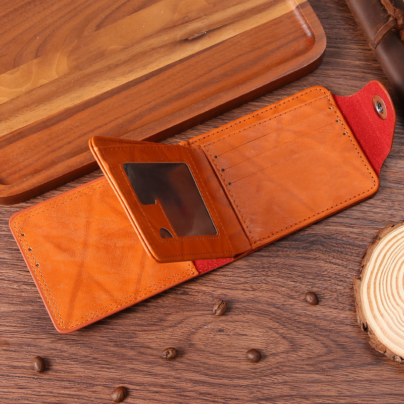 Herren Geldbörse mit Druckknopf ⎜ Zweifach faltbare Brieftasche im Dollar-Design mit Kartenfächern